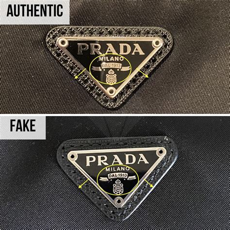 original vs fake prada label|genuine Prada leather.